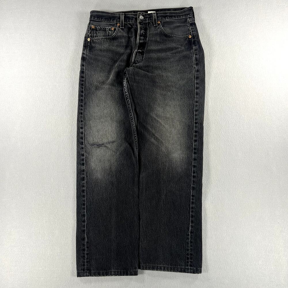 Vintage 90s Levis 501 Double X Black Button Fly Faded Jeans Mens Size (32x29)